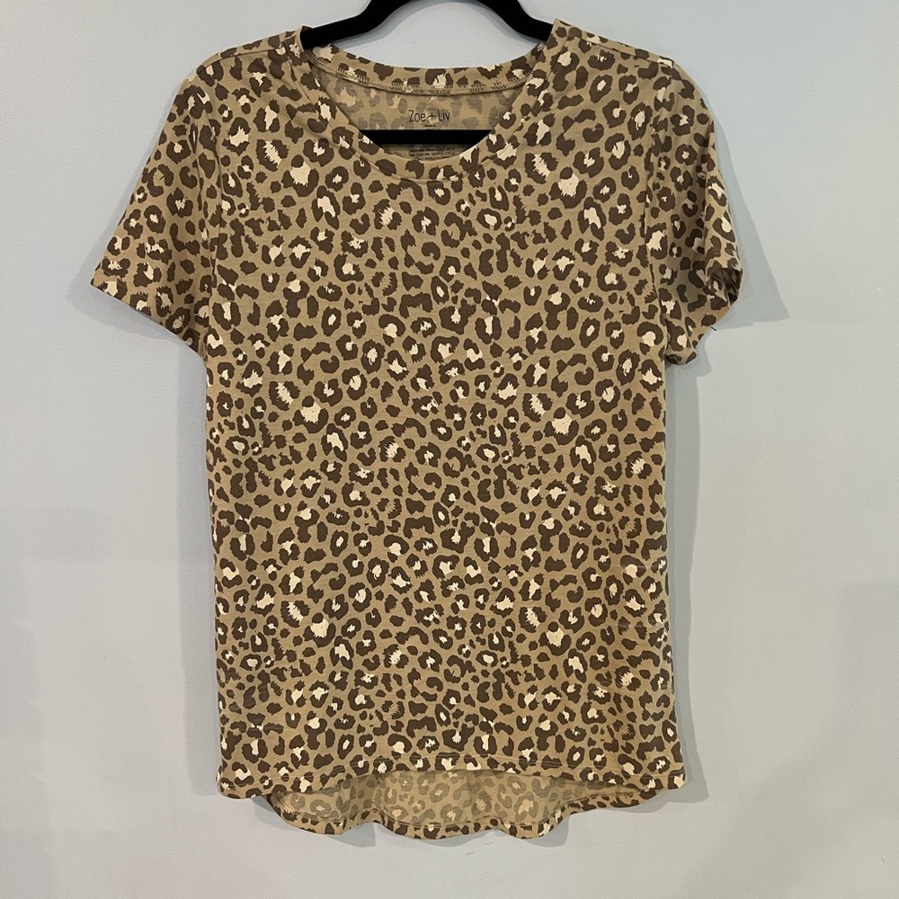 Leopard print Zoe + Liv T-shirt size large